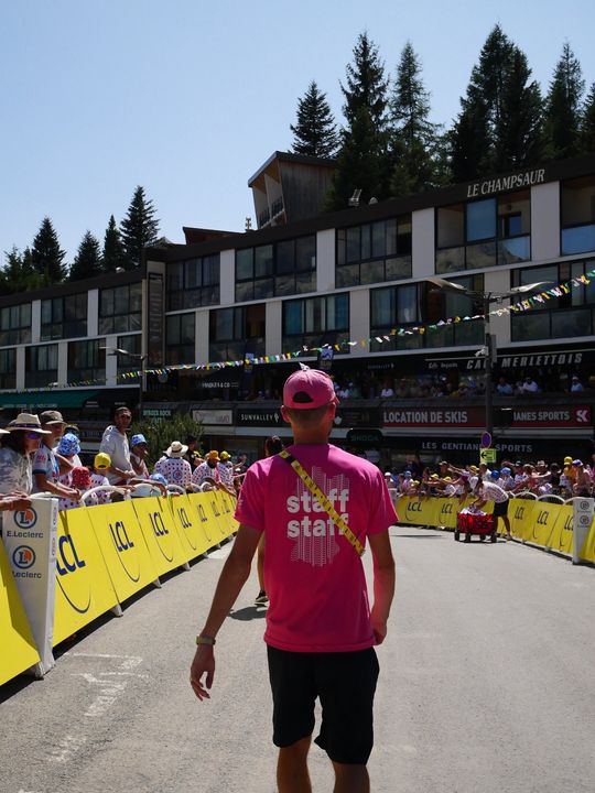 Arnaud sur le parcours du Tour de France